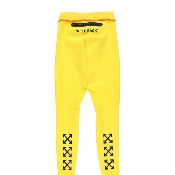 yellow off white pants